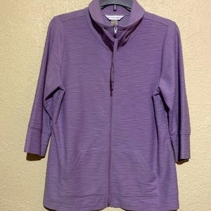 Christopher & Banks Top Light Lavender/Purple S  Zip Up Pullover Stretchy Zip Up